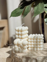 CandlesCo Australia - Medium Bubble Cube Candle: Cream / Unscented