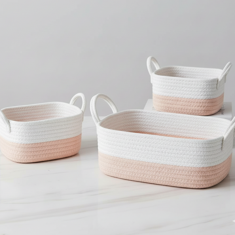 Nursery storage set - Blush Pink and White