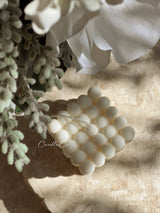CandlesCo Australia - Medium Bubble Cube Candle: Cream / Unscented