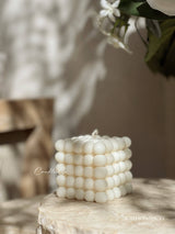 CandlesCo Australia - Medium Bubble Cube Candle: Cream / Unscented
