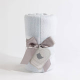Living Textiles - Chenille Blanket - Checkered Blue