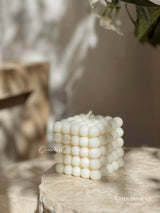 CandlesCo Australia - Medium Bubble Cube Candle: Cream / Unscented