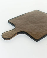 Creative Women Australia - Hammered Glass Square Serving Board: SMOKE
