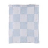Living Textiles - Chenille Blanket - Checkered Blue