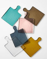 Creative Women Australia - Hammered Glass Square Serving Board: SMOKE