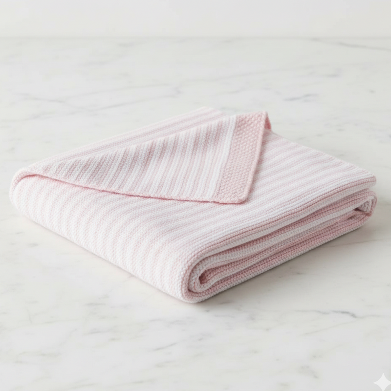 Pink Knit Blanket for Babies