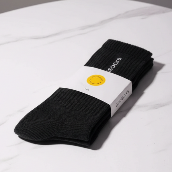 Positive message socks on Marble background