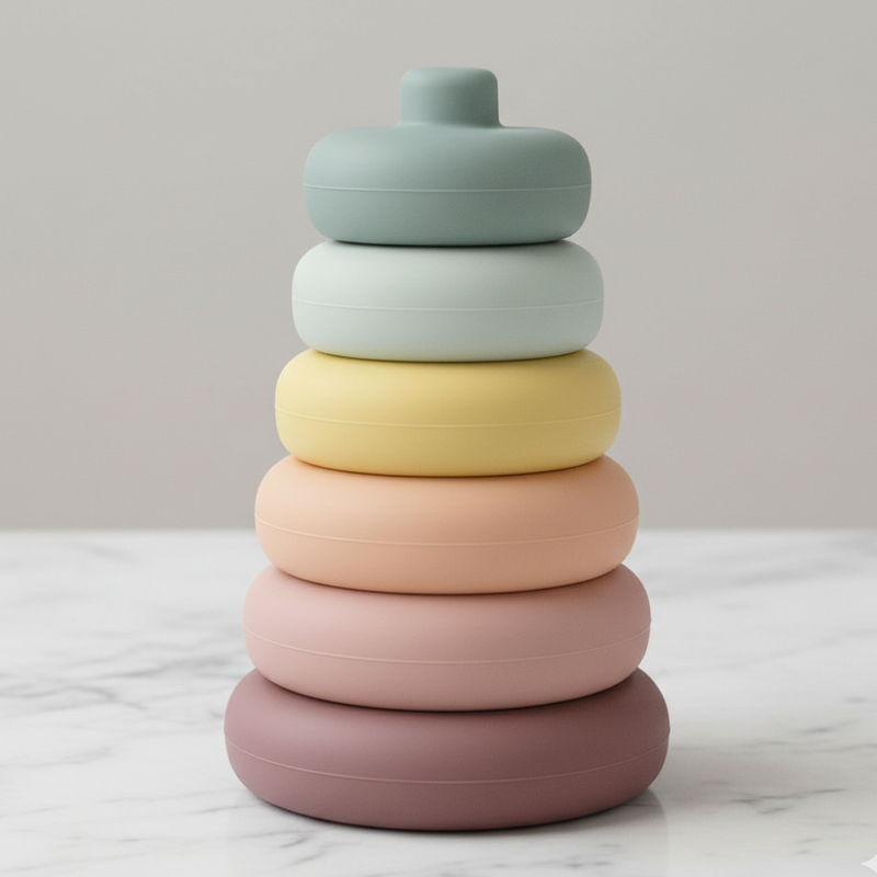 Colourful Silicone Ring Stacking Tower