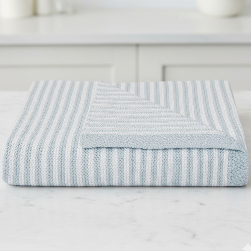 Baby Knit Blanket Blue