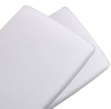 Living Textiles - Jersey Bassinet Fitted Sheet 2-Pack  - White