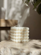 CandlesCo Australia - Medium Bubble Cube Candle: Cream / Unscented