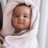 Living Textiles - Chenille Blanket - Checkered Pink