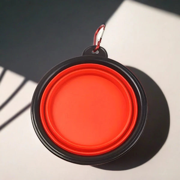 dog bowl portable red