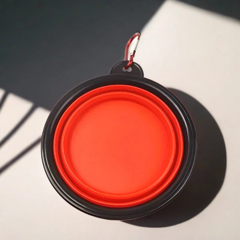 dog bowl portable red