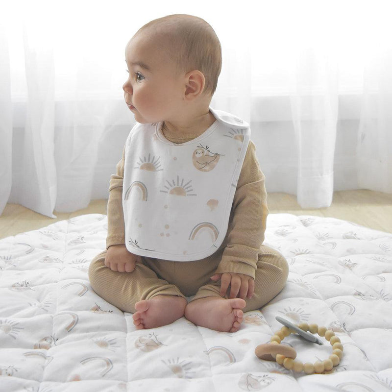 The Living Textiles - Baby Bibs Happy Sloth 2pk - Twostreetsover