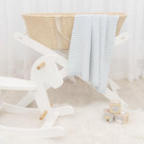 The Living Textiles - Knit Stripe Blanket Blue and White - Twostreetsover