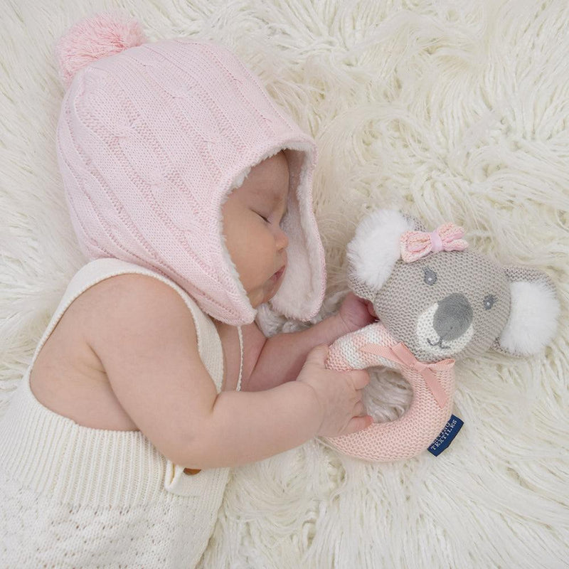 The Living Textiles - Knitted Rattle Chloe the Koala - Twostreetsover