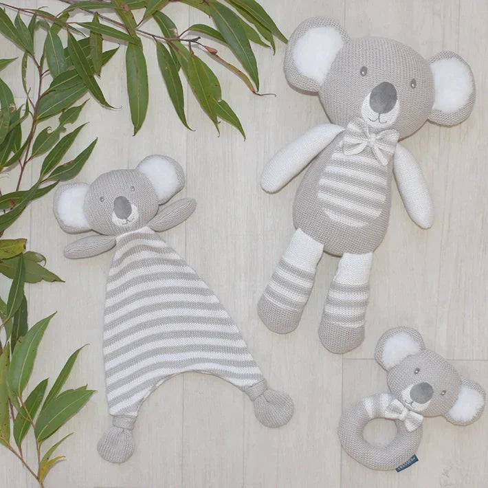 The Living Textiles - Knitted Rattle Kevin the Koala - Twostreetsover