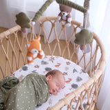The Living Textiles - Newborn Gift Set Olive spots - Twostreetsover
