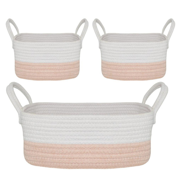 The Living Textiles - Storage Set Blush White 3pces - Twostreetsover