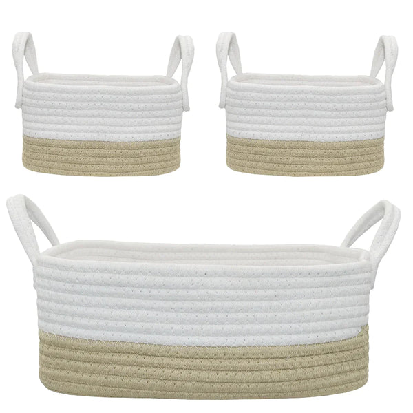 The Living Textiles - Storage Set Natural White 3pces - Twostreetsover
