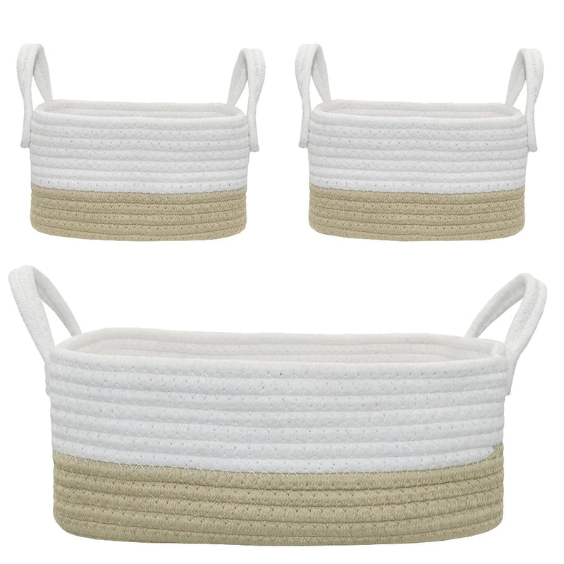 The Living Textiles - Storage Set Natural White 3pces - Twostreetsover