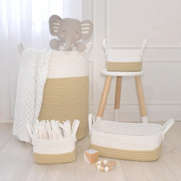 The Living Textiles - Storage Set Natural White 3pces - Twostreetsover