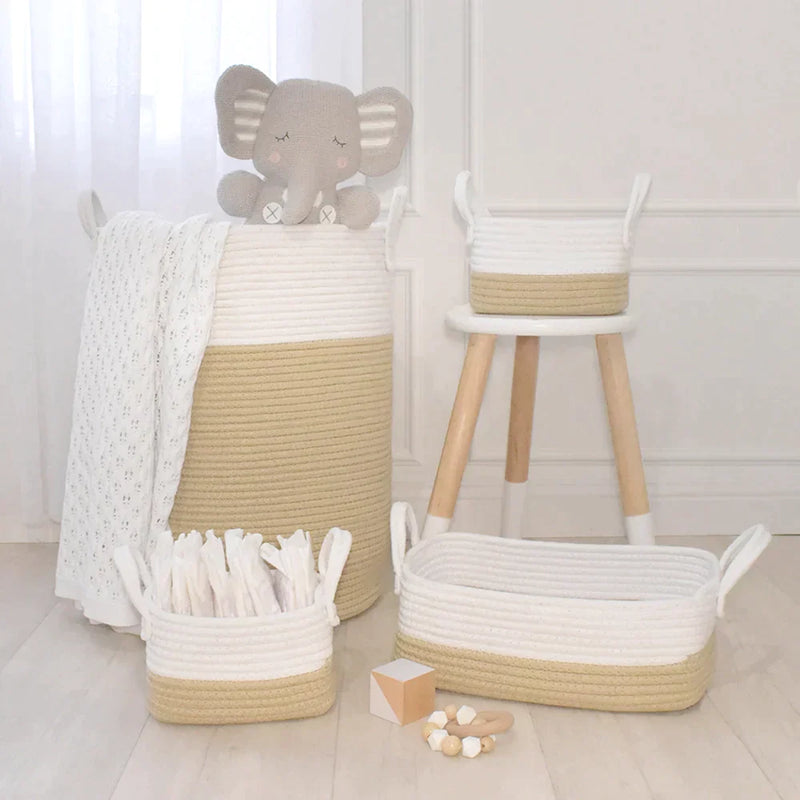 The Living Textiles - Storage Set Natural White 3pces - Twostreetsover